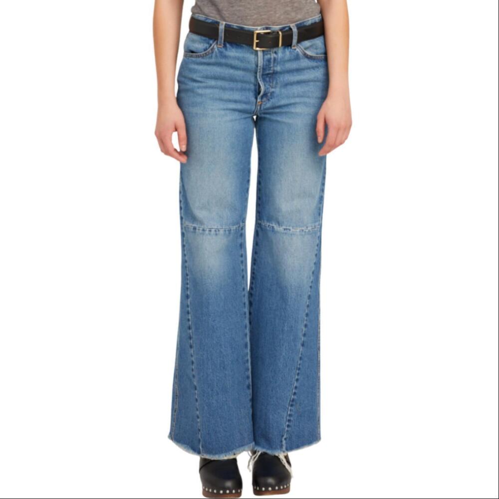 NEW SPRWMN patch pocket flare denim in edith